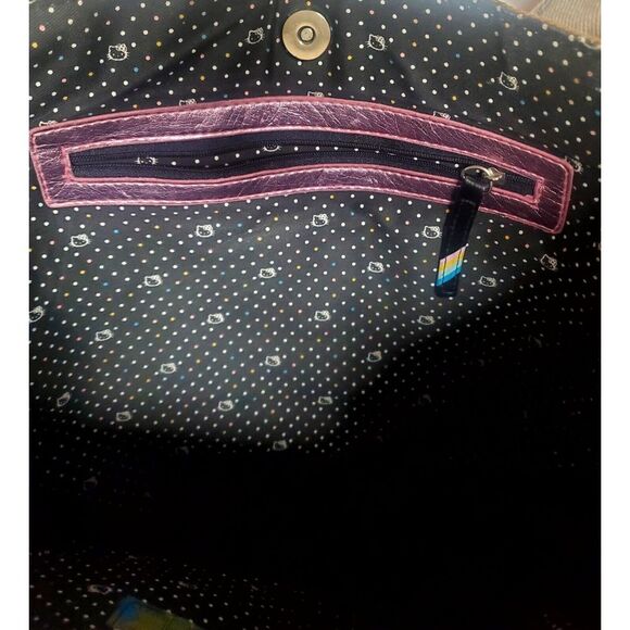 Hello Kitty Tote Bag Purse Quilted Sequins Metallic Embroidered Multiple Fabrics - Picture 9 of 11